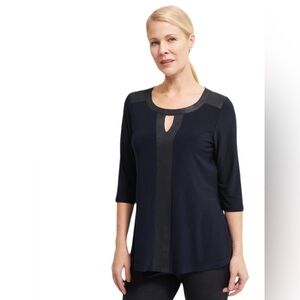 Joseph Ribkoff Black Keyhole Top
